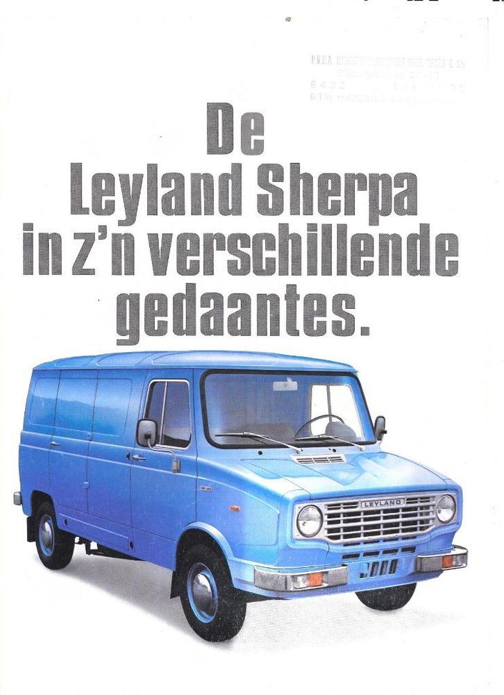 LEYLAND SHERPA,  1978, Boeken, Auto's | Folders en Tijdschriften, Zo goed als nieuw, Overige merken, Ophalen of Verzenden