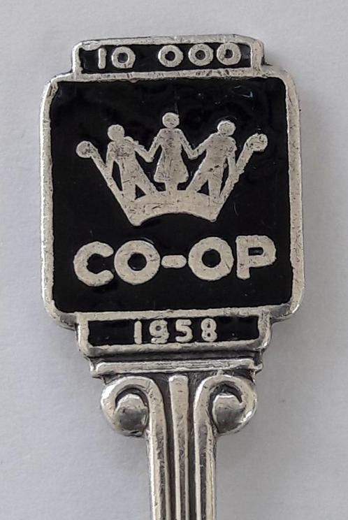 Lepeltje Co-op 1958, Verzamelen, Porselein, Kristal en Bestek, Gebruikt, Bestek, Metaal, Verzenden