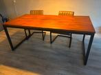 Industriële Eettafel met 4 Stoelen, Huis en Inrichting, Tafels | Eettafels, Ophalen, Gebruikt, 100 tot 150 cm, Vier personen