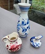 Originele Delfts blauwe en een Delfts rood vaasje, Antiek en Kunst, Ophalen of Verzenden
