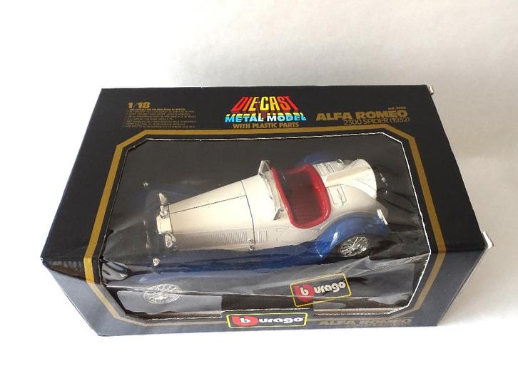 Alfa Romeo 2300 spider 1932 Burago 1/18, Hobby en Vrije tijd, Modelauto's | 1:18, Zo goed als nieuw, Bburago, Ophalen of Verzenden