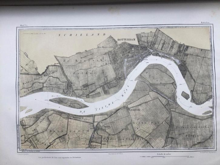 Rotterdam, Charlois, Katendrecht, B.H. Goudriaan, 1838, Antiek en Kunst, Kunst | Etsen en Gravures, Verzenden