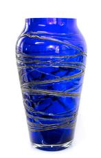 Prachtige Art Nouveau Vaas Konings Blauw Glas, Antiek en Kunst, Verzenden