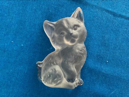 Vintage Viking handmade Frosted Glass Kitten Paperweight, Verzamelen, Beelden en Beeldjes, Zo goed als nieuw, Ophalen of Verzenden