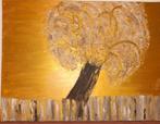 Abstracte boom in goud, Antiek en Kunst, Kunst | Schilderijen | Abstract, Ophalen of Verzenden
