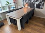 Mooie 6 persoons eet tafel. Nette stoelen met wieltjes, Huis en Inrichting, Tafels | Eettafels, Ophalen, 50 tot 100 cm, Zo goed als nieuw
