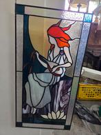 Prachtige Jugendstill glas in lood raamhanger, Ophalen of Verzenden, Zo goed als nieuw, Glas in lood