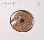 ned indie 1 cent 1945, Postzegels en Munten, Munten | Nederland, 1 cent, Losse munt, Verzenden