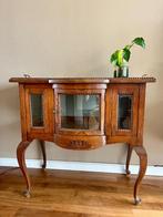 Theekast art deco vintage servies glas eiken dien dressoir, Ophalen