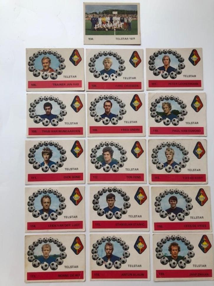 Telstar Voetbalelftal Monty Gum Seizoen 1971, Verzamelen, Sportartikelen en Voetbal, Zo goed als nieuw, Spelerskaart, Overige binnenlandse clubs