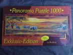 Panorama puzzel Avondzon in Afrika (1000 stukjes), Ophalen of Verzenden, 500 t/m 1500 stukjes, Zo goed als nieuw, Legpuzzel