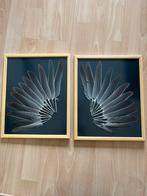 2 lijsten met echte veren (tortelduif), Ophalen, Zo goed als nieuw, Hout, Minder dan 50 cm