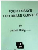 Beschrijving	Four essays for brass quintet james riley 1 dec, Ophalen of Verzenden, Tuba