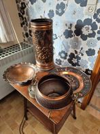 Vintage koperen objecten paraplubak fruitschaal potten, Antiek en Kunst, Curiosa en Brocante, Ophalen of Verzenden