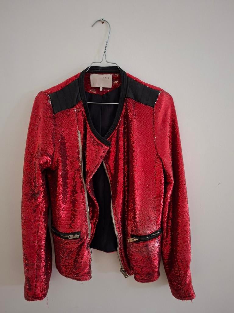 Iro jasje met pailetten  36, Kleding | Dames, Jasjes, Kostuums en Pakken, Ophalen of Verzenden, Jasje, Maat 36 (S), Rood