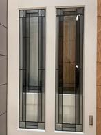 Antiek Schuifdeuren Paar met Origineel Glas, Zo goed als nieuw, Inclusief glas, Hout, Ophalen