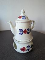 Origineel Boerenbont theepot met theelicht, Huis en Inrichting, Keuken | Servies, Ophalen, Gebruikt, Overige typen, Aardewerk