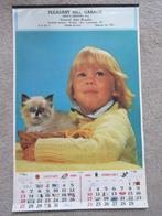 Vintage kalender kind met kitten 1980, Ophalen of Verzenden, Maandkalender, Gebruikt