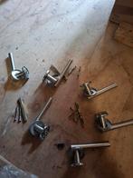 Deurkrukken compleet, schoon, maat 14 cm, keuken, kamer,, Ophalen of Verzenden, Zo goed als nieuw, Koper of Messing, Klink of Kruk