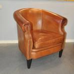 Schaapslederen clubfauteuil (cognac), Ophalen, Zo goed als nieuw, 75 tot 100 cm, Leer