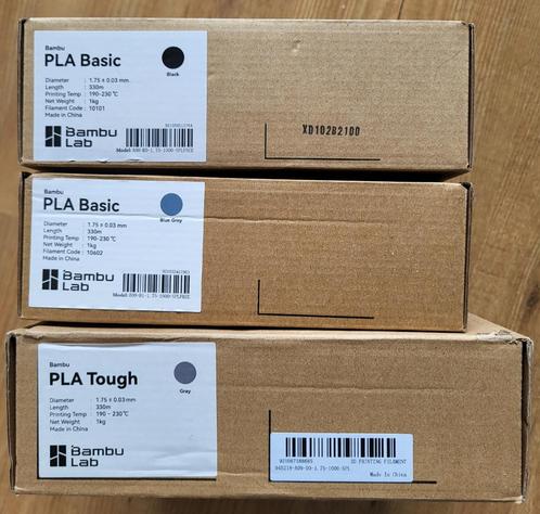 3x 1kg Bambu PLA filament Nieuw, Computers en Software, 3D-printerbenodigheden, Nieuw, Ophalen of Verzenden