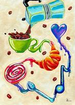 A3 Coffe gouache art, Antiek en Kunst, Ophalen of Verzenden