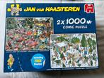 Kerstbomenmarkt & Kerstdinner - Jan van Haasteren 2x 1000, Ophalen of Verzenden, 500 t/m 1500 stukjes, Zo goed als nieuw