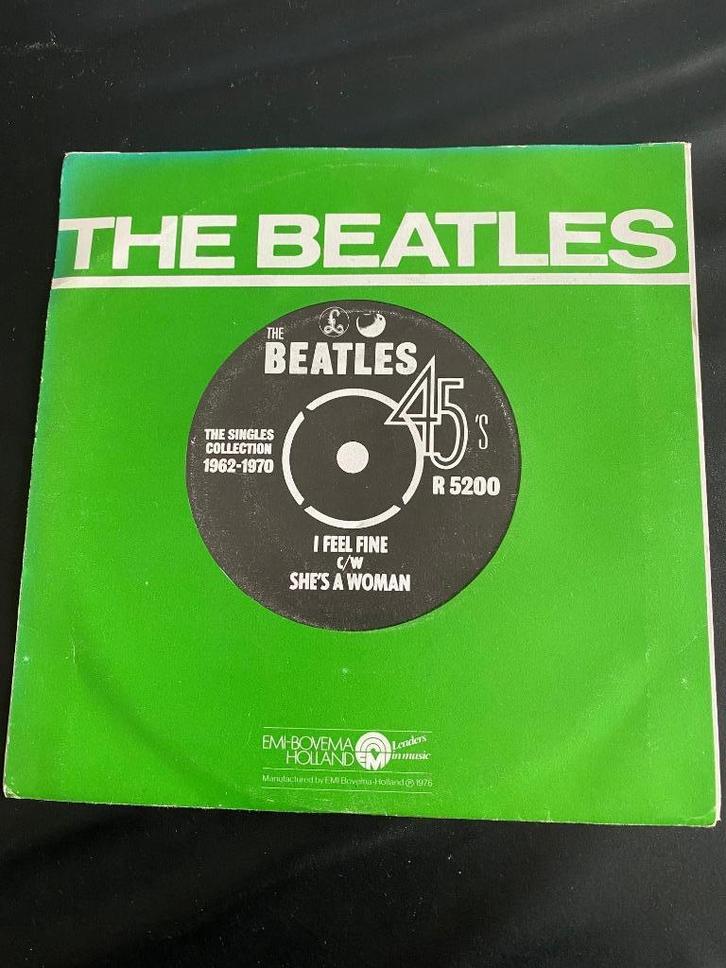 4 VINYL SINGLES THE BEATLES; NEDERLANDSE PERSING; REISSUES, Cd's en Dvd's, Vinyl Singles, Gebruikt, Single, Pop, 7 inch, Verzenden