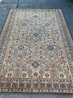 Vintage wollen tapijt,laag polig,bruin tinten,240x170,grijs, 200 cm of meer, 150 tot 200 cm, Vintage, Ophalen of Verzenden