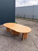 Vintage eettafel uitschuifbaar rond ovaal, Huis en Inrichting, Tafels | Eettafels, Ophalen, Gebruikt, 100 tot 150 cm, Rond