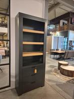 Halland boekenkast antraciet met eiken planken, Ophalen, Overige materialen, 200 cm of meer, Nieuw