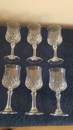 vintage retro 6 Cristal d' Arques Longchamp wijnglazen, Huis en Inrichting, Keuken | Servies, Verzenden