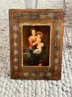 Antiek Icoon Maria met Jezuskind in Lijstje Religieus, Antiek en Kunst, Antiek | Religie, Ophalen of Verzenden