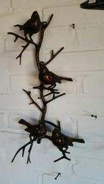 4 VOGELS OP TAK / BRONS / WANDHANGER, Huis en tuin decoratie Marie, Nieuw, Info@huisentuindecoratiemarie.nl, Peize