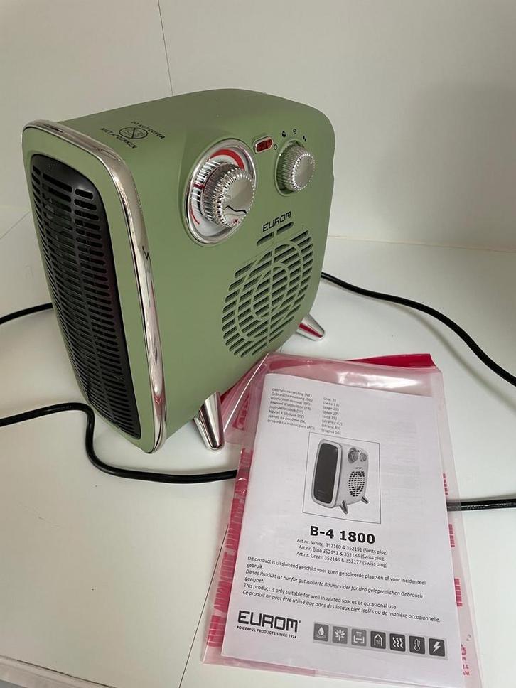 Eurom B-4 1800 Kachel - Groen, Huis en Inrichting, Kachels, Gebruikt, Vrijstaand, Overige soorten, Elektrisch, Ophalen of Verzenden