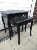 Set zwarte tafels bijzettafel sidetable haltafel, Ophalen, Gebruikt, Rechthoekig