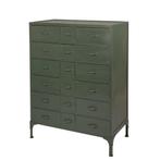 Industriële Metalen Ladekast Vintage Look Kast van IJzer, Info@dehanzeherten.nl, 5 laden of meer, 100 tot 150 cm, Vintage, Refurbished, Retro, Industrieel