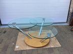 Disign salontafel met drie draaibare glazen bladen vers hoog, Huis en Inrichting, Tafels | Salontafels, Ophalen, Gebruikt, 50 tot 100 cm