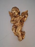 Gouden Engel met Luit - Wanddecoratie, Antiek en Kunst, Ophalen of Verzenden