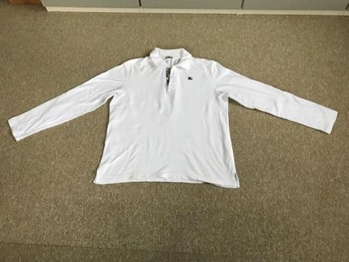Poloshirt lange mouw Maat L 100% katoen slim fit, Kleding | Heren, Polo's, Zo goed als nieuw, Maat 52/54 (L), Wit, Ophalen of Verzenden