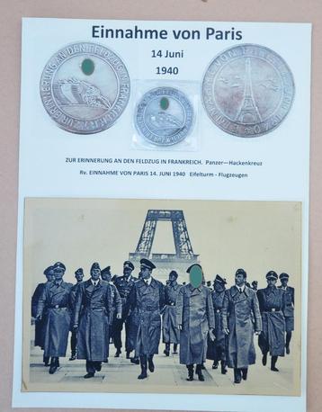 Herinneringsmunt veldtocht in Frankrijk 1940 + foto's. beschikbaar voor biedingen