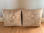 Velvet croco beige/champagne sierkussens 2 stuks als nieuw, Huis en Inrichting, Woonaccessoires | Kussens, Ophalen of Verzenden