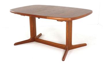 Vintage ovalen 2x verlengbare teak eettafel gratis bezorging beschikbaar voor biedingen