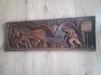 Houtsnijwerk van een paard met ploeg, Antiek en Kunst, Ophalen