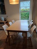 6 witte eetkamerstoelen, Huis en Inrichting, Stoelen, Ophalen, Gebruikt, Wit, Vijf, Zes of meer stoelen