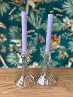 Set van 2 kandelaars / vaasjes, Ophalen of Verzenden, Glas