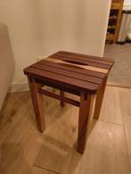 Handgemaakte Iroko & Iepen Houten Kruk, Bruin, Nieuw, Ophalen of Verzenden, Eén