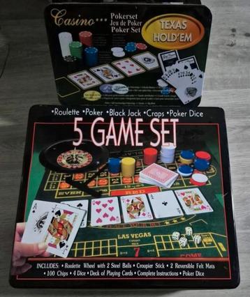 5 Game Set, Texas Hold'em Poker set en Marcel Luske Poker beschikbaar voor biedingen