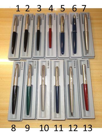 PARKER VULPENNEN NRS.  8 T/M 13 beschikbaar voor biedingen