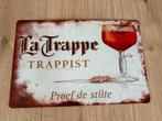 Prachtig vintage La Trappe Trappist bord (30x20), Ophalen of Verzenden, Zo goed als nieuw, Reclamebord, Plaat of Schild, La Trappe